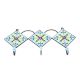 Turquoise Navy Blue Tiny Flower Ceramic Tiles Hooks